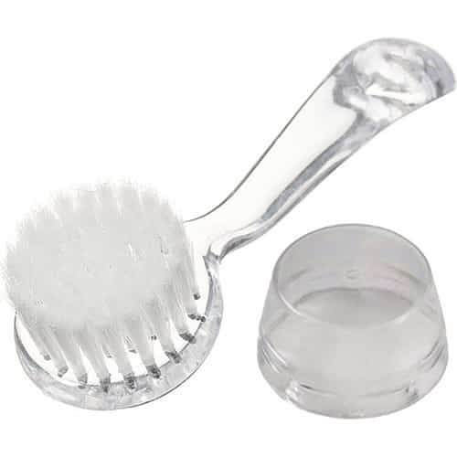 White Smoke Facial Cleaning Brush, Clear Handle - White Silk Hair 00597