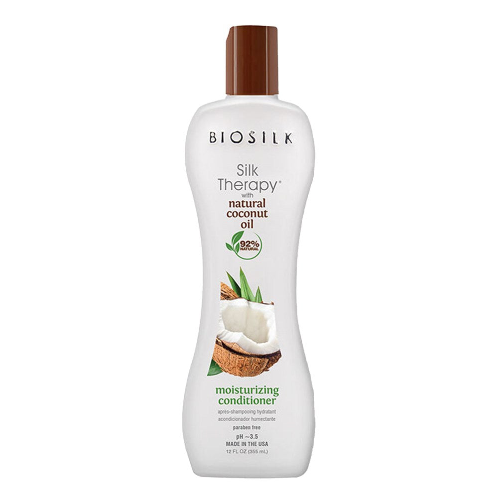 White Smoke BIOSILK Silk Therapy Natural Coconut Oil Moisturizing Conditioner (12oz)