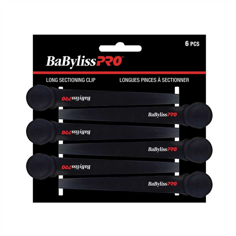 BabylissPRO Black Sectioning Clips 6/pack