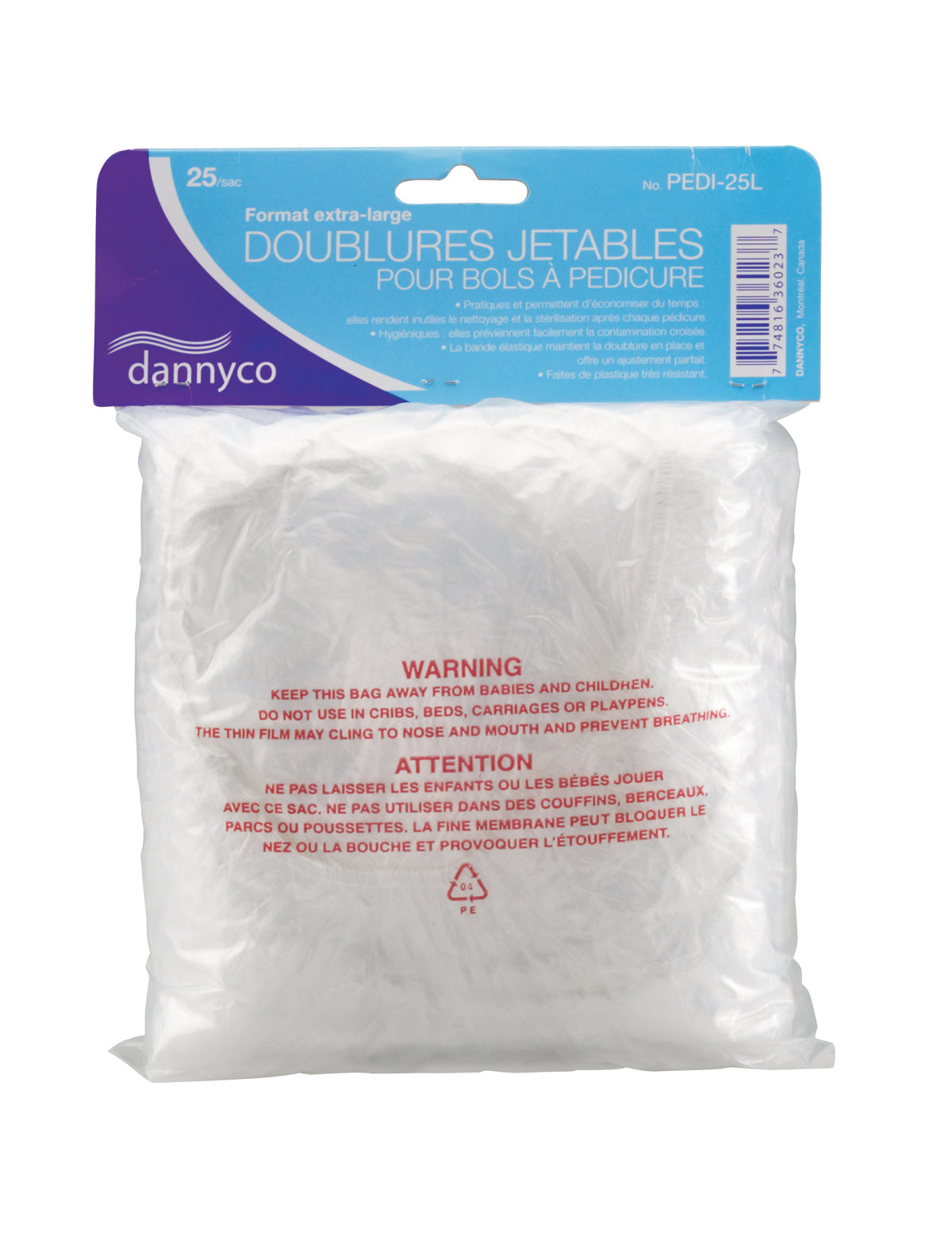 White Smoke Silkline Plastic Liners for Pedicure bowl 25/bag