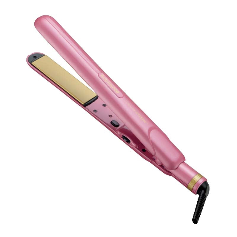 White Smoke BaBylissPRO Wild Orchid Ceramic Flat Iron Pink 1in