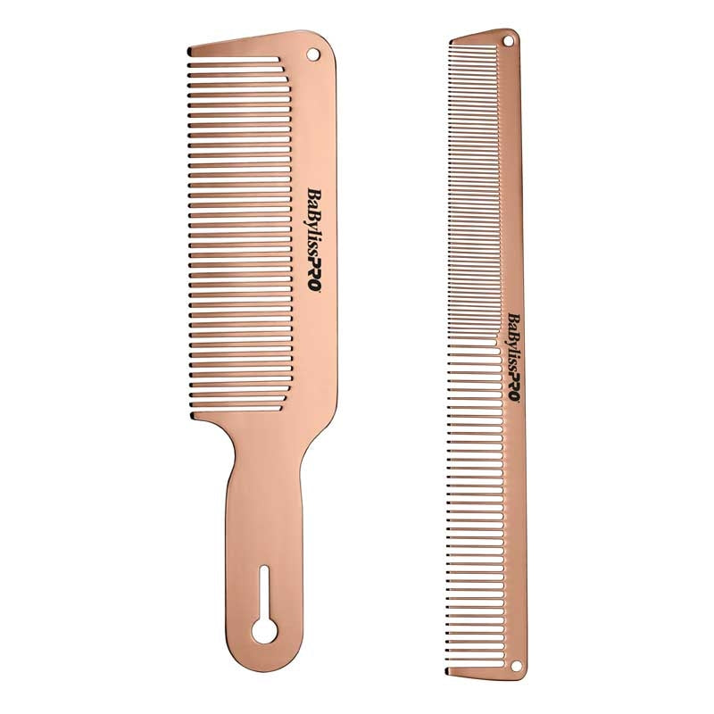 White Smoke BaBylissPRO Metal Comb Duo Rose Gold