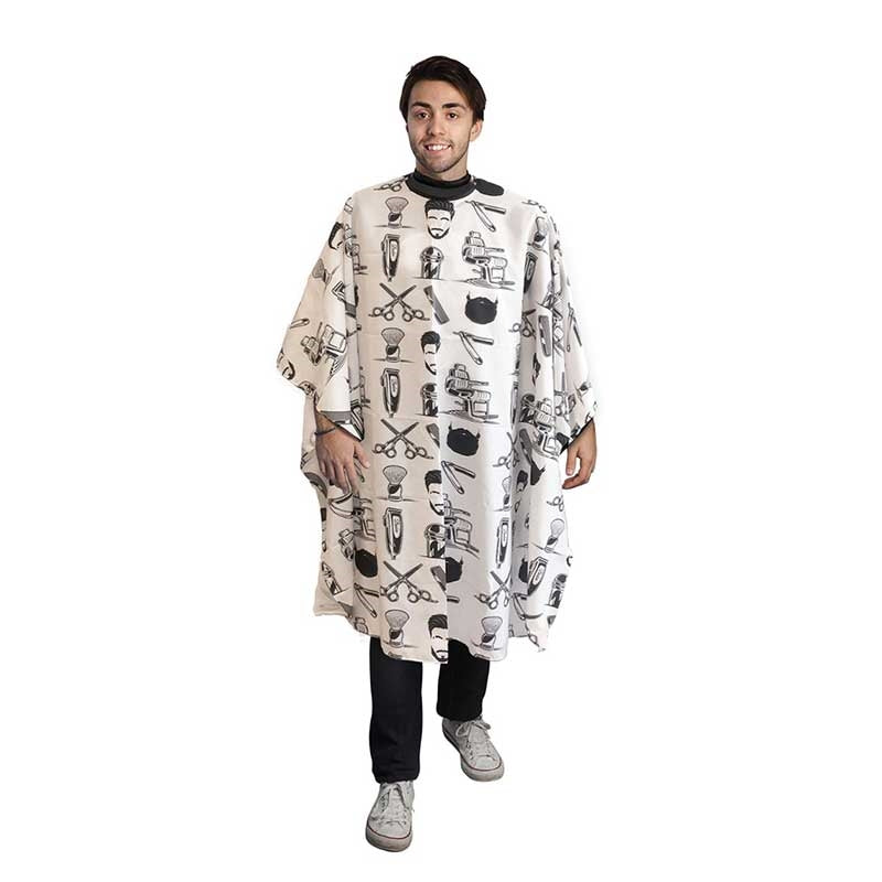 White Smoke BaBylissPRO Barber Motif Cutting Cape