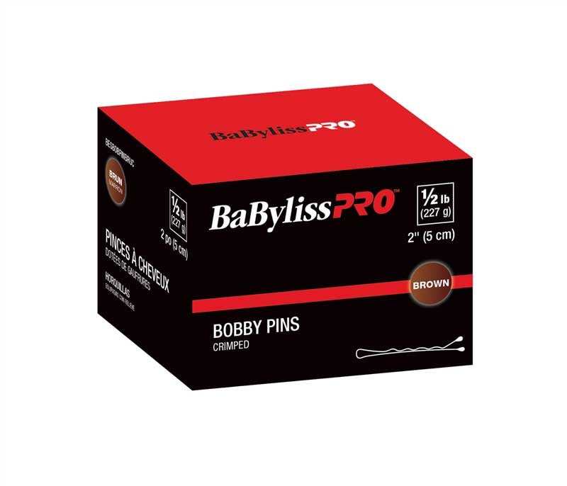 Black BaBylissPRO (34933) 2 Crimped Bobby Pin Brown 1/2lb