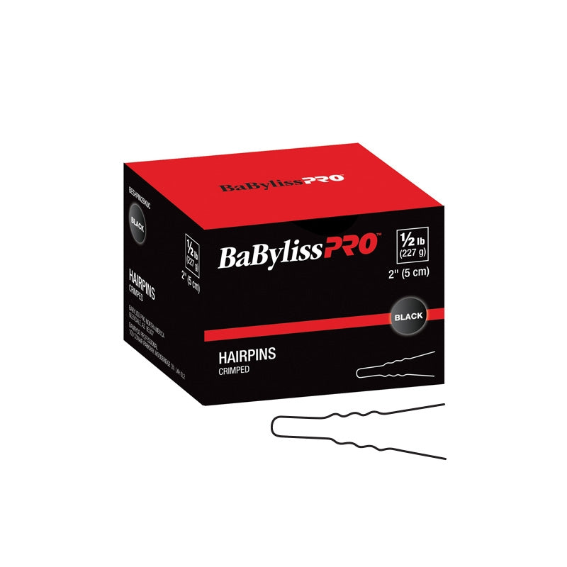 Black BaBylissPRO 2 Crimped Hair Pin Black 1/2lb