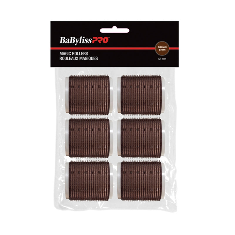 Lavender BaBylissPRO Velcro Rollers Brown 55mm 6/bag