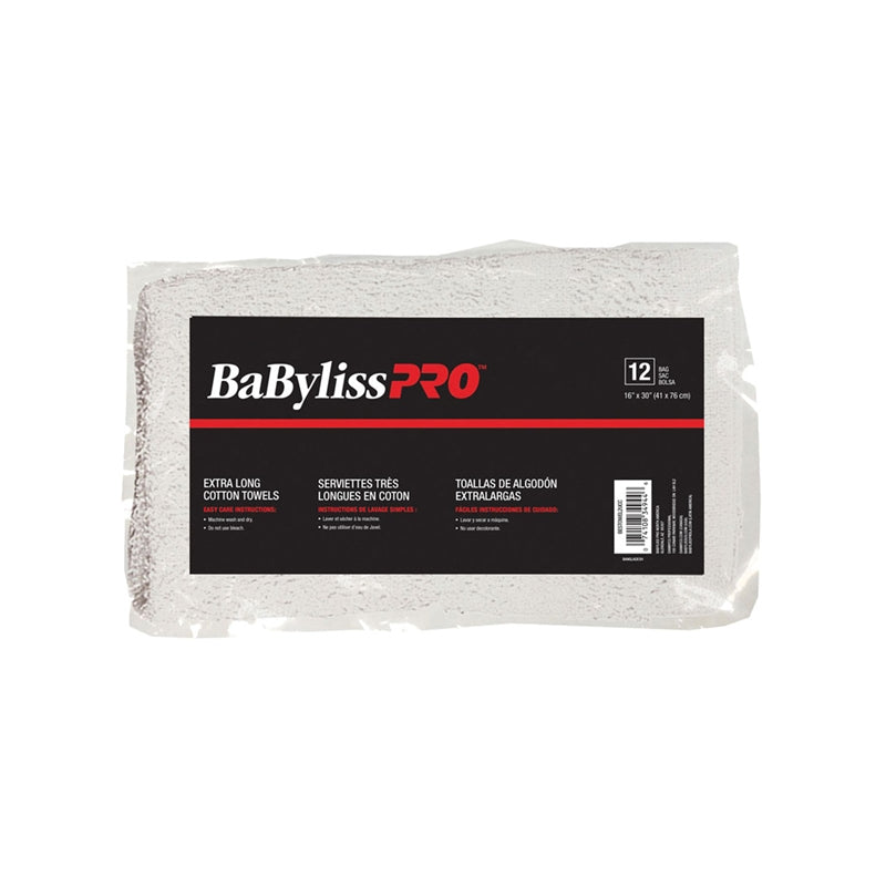 Light Gray BaBylissPRO 100% Cotton XL White Grey Stripe Towels 12/bag
