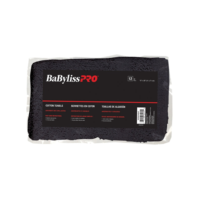 Dark Slate Gray BaBylissPRO 100% Cotton Towels Black 12/bag
