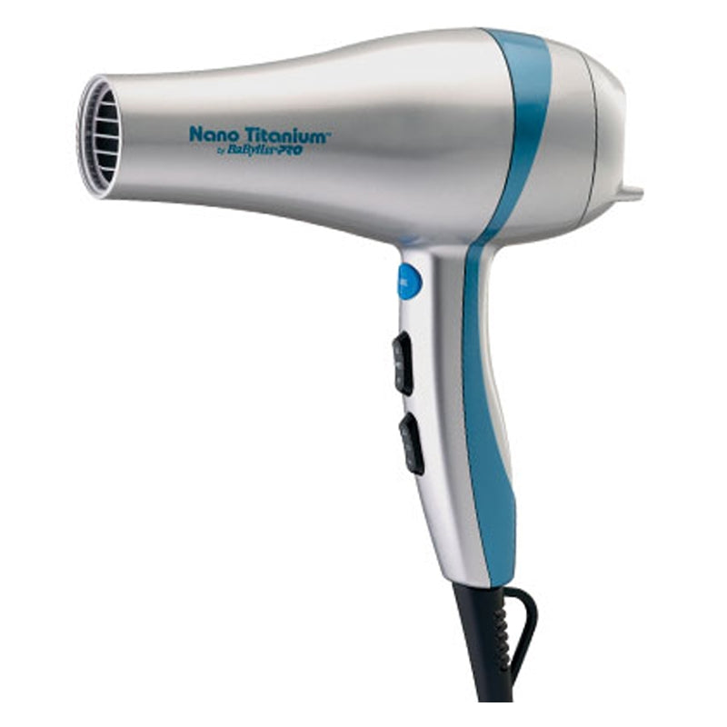 White Smoke BabylissPRO Nano Titanium Ceramic Hairdryer Silver