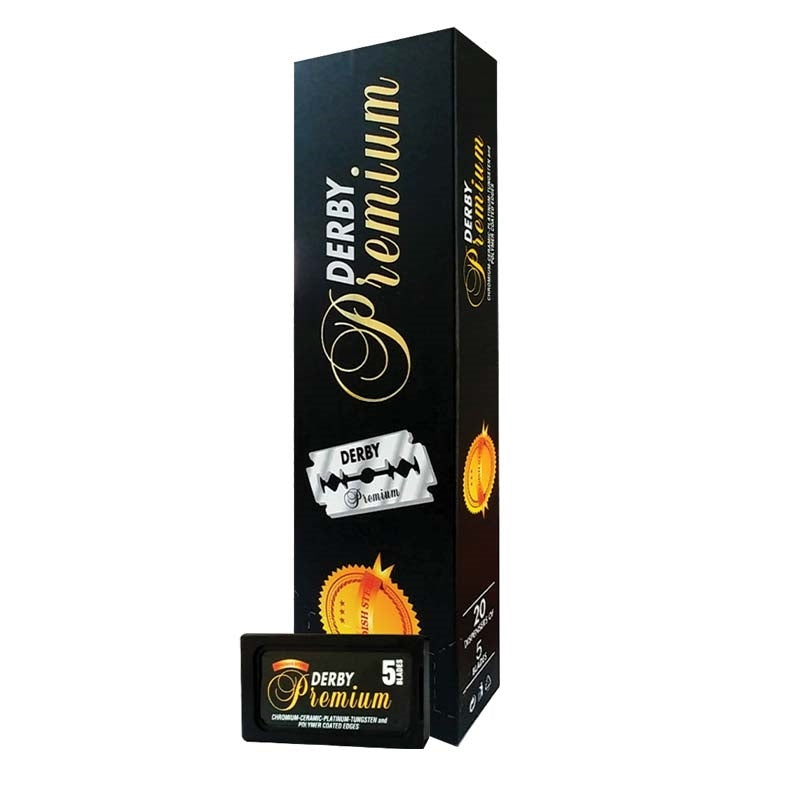White Smoke Derby Premium Double Edge Razor Blades 100/ctn Black