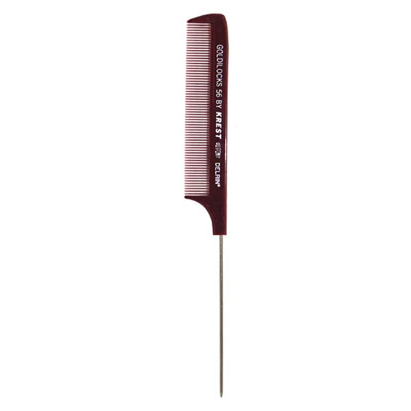 White Smoke Krest Goldilocks Pin Tail Comb Metal