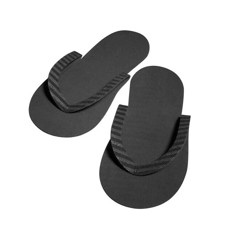 White Smoke Silkline Black Spa Slippers 12 Pairs/Pack
