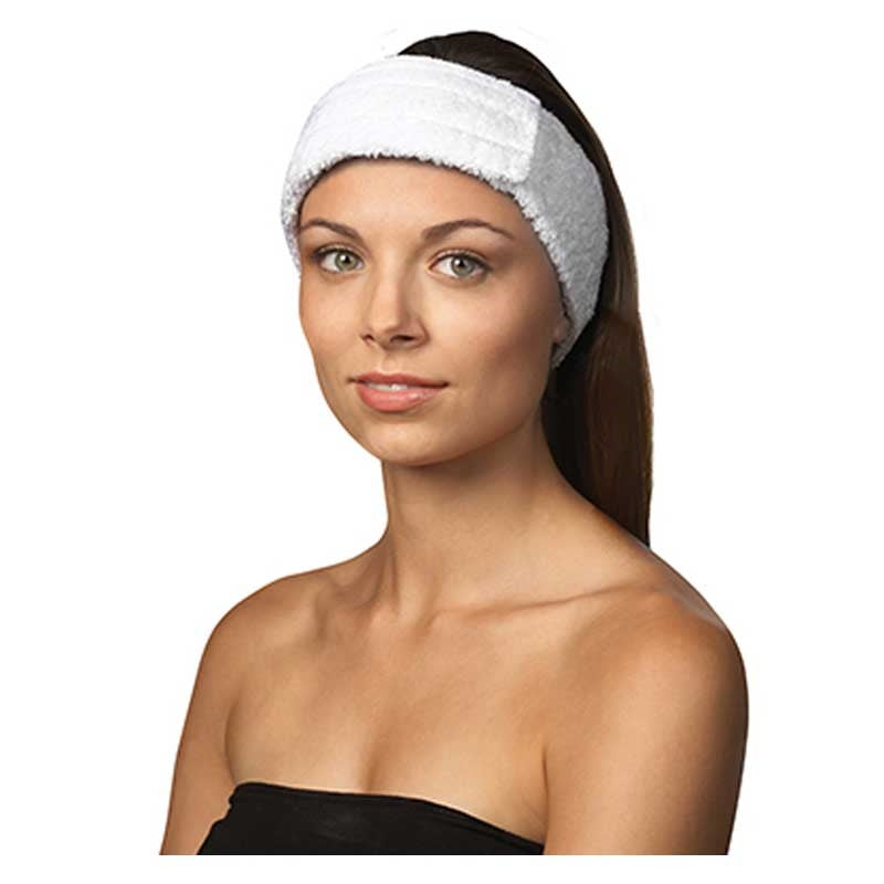White Smoke Silkline Adjustable Spa Headband 29x2.5 White