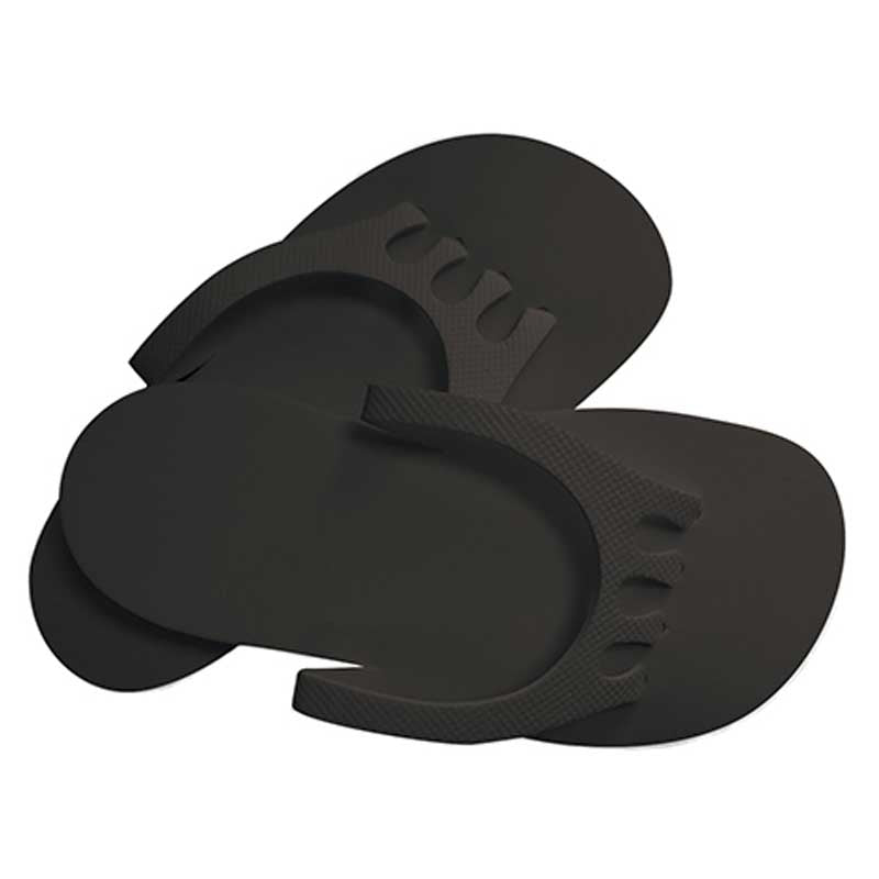 White Smoke Dannyco Foam Slippers w/Non Skid Soles Black