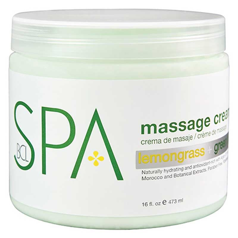 Lavender BCL Spa Lemongrass Green Tea Massage Cream 16oz