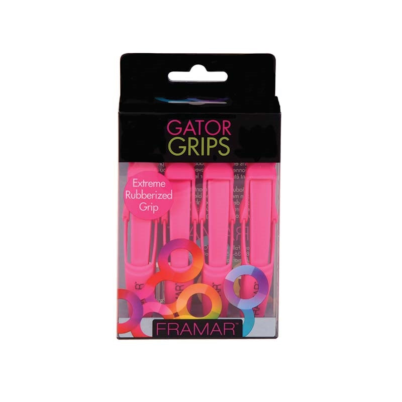 Black Framar (91003) Pink Gator Clips 4/pk