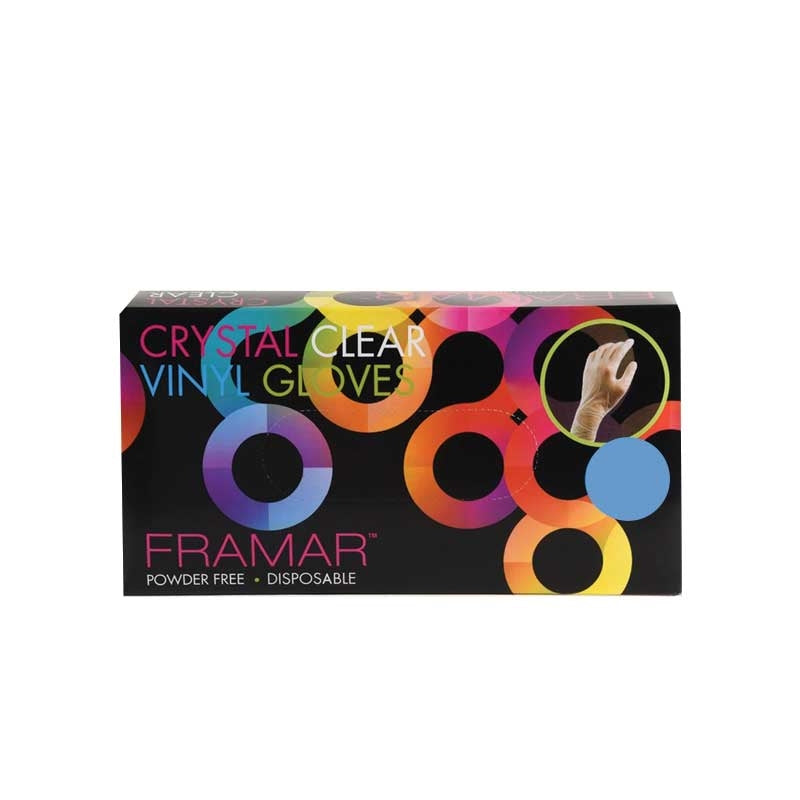 Black Framar (90002) Disposable Vinyl Gloves Medium 100pk