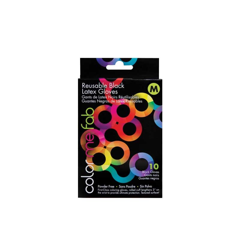 Black Framar (90011) Color Me Fab Gloves Reusable Medium 10pc
