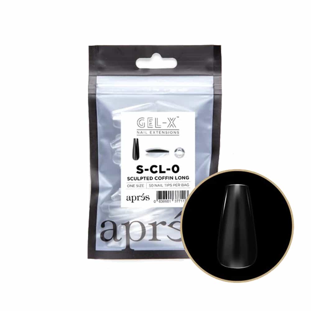 White Smoke Apres Gel-X Individual Tips Sculpted Coffin Long 50PK SCL0
