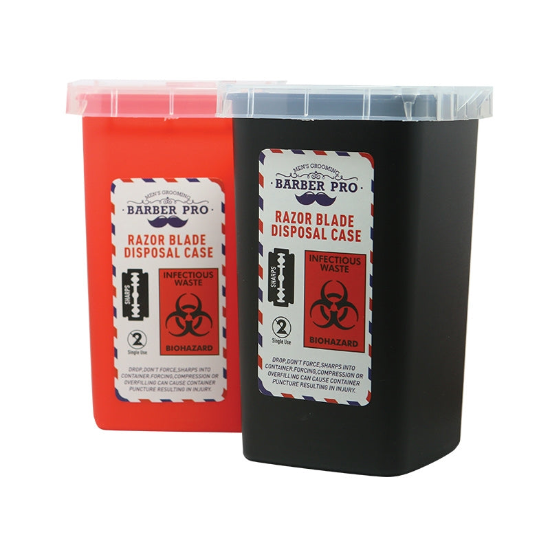 White Smoke H&R (CA001) Barber Pro Razor Blade Disposal Case Red
