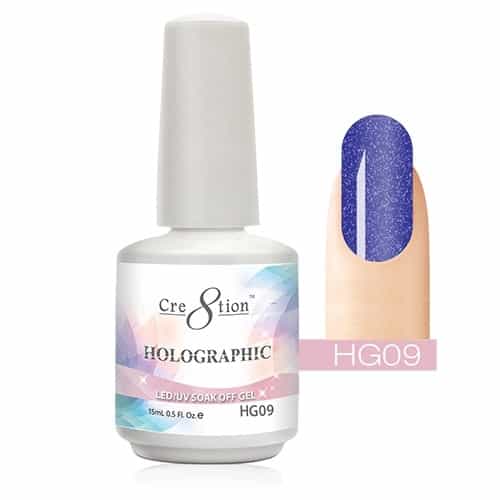 White Smoke Cre8tion Holographic LED/UV Soak Off Gel 0.5 oz/15ml - HG09