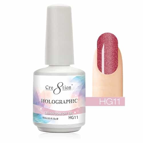 White Smoke Cre8tion Holographic LED/UV Soak Off Gel 0.5 oz/15ml - HG11