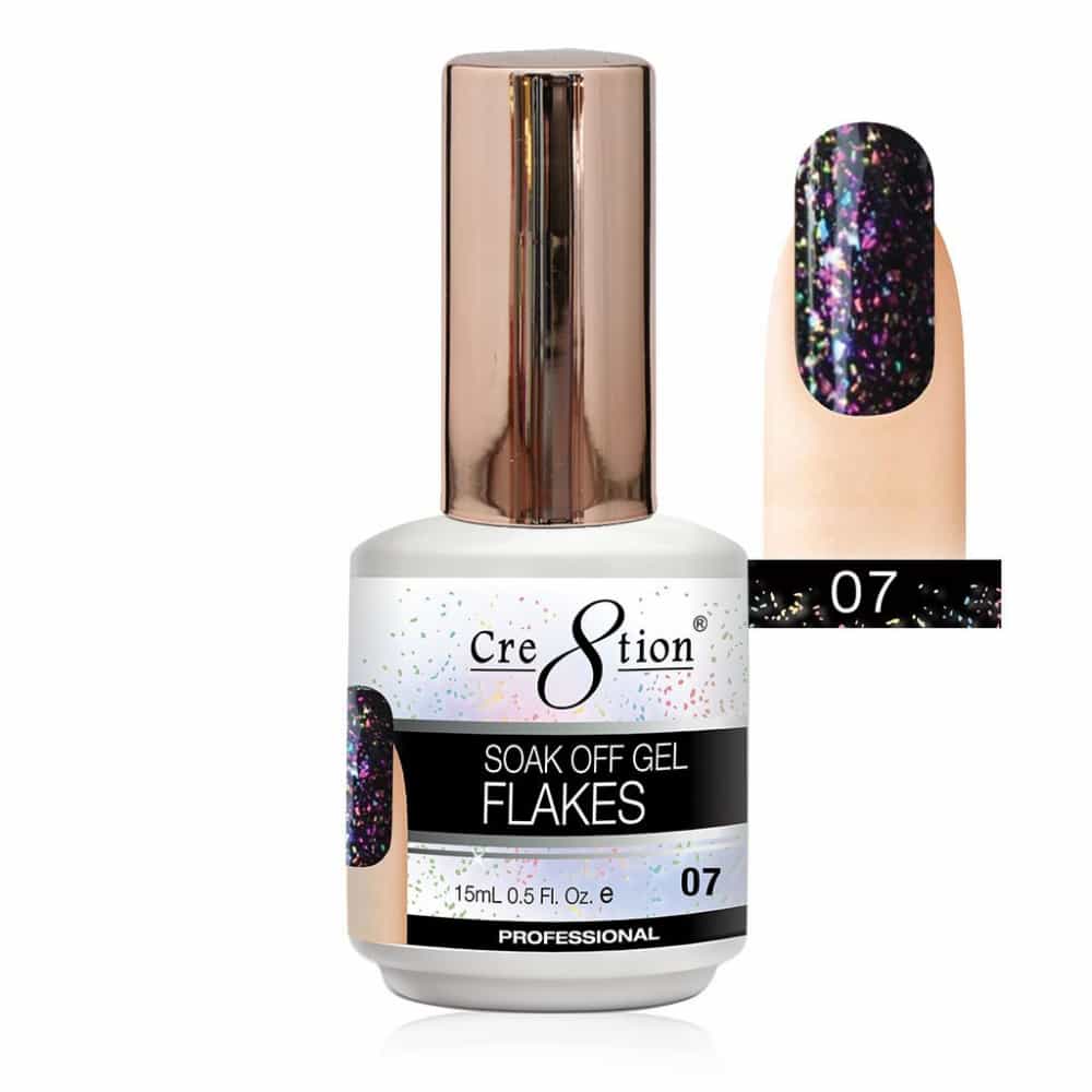 White Smoke Cre8tion Soak Off Gel Flakes 0.5 oz/15ml 0916-1637