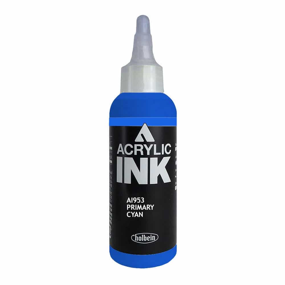 White Smoke Holbein Acrylic Ink Primary Cyan 100ml AI953B