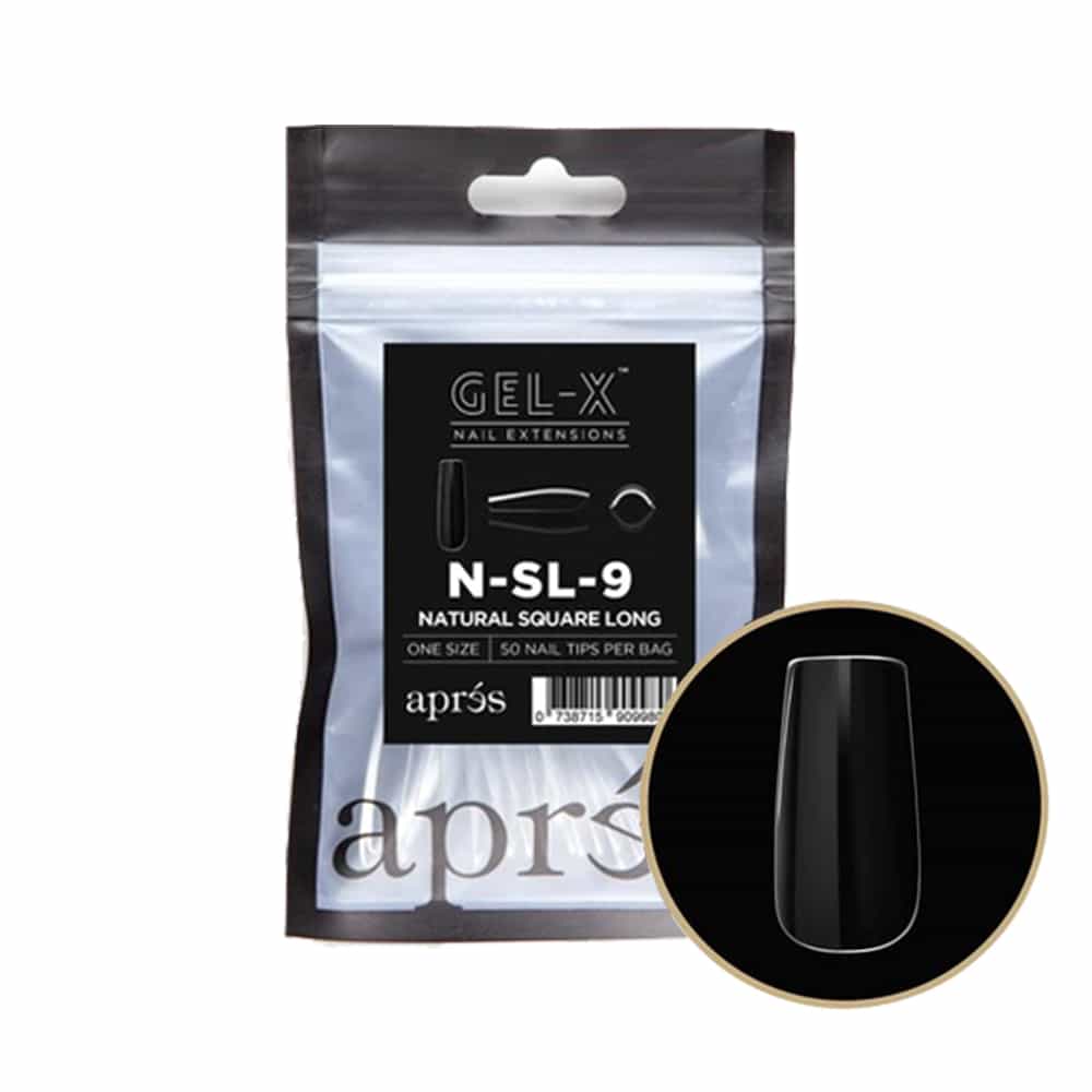 White Smoke Apres Gel-X Individual Tips Natural Square Long 50PK NSL9