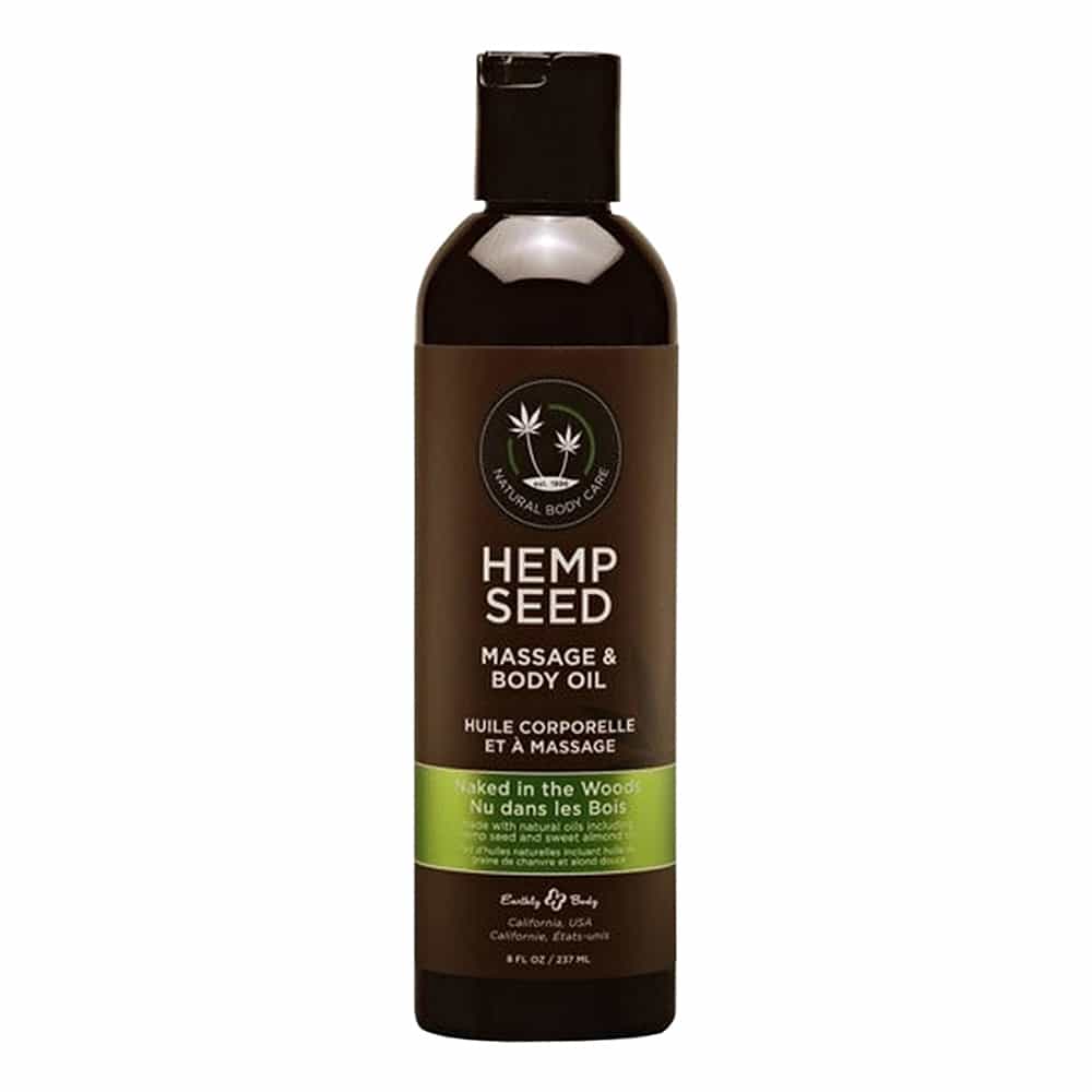 Black Hemp Seed Massage & Body Oil 8oz - Naked In The Woods MAS022
