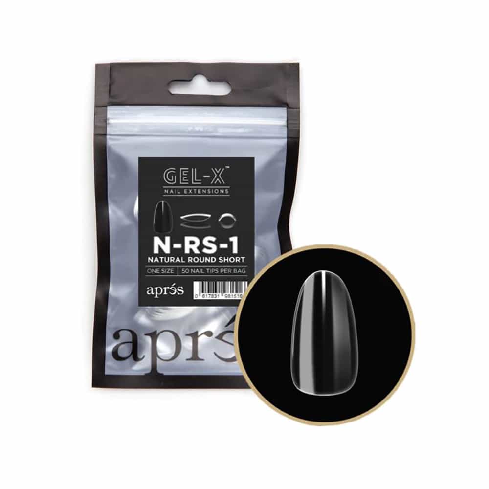 White Smoke Apres Gel-X Tips Natural Round Short 50PK NRS1/95741