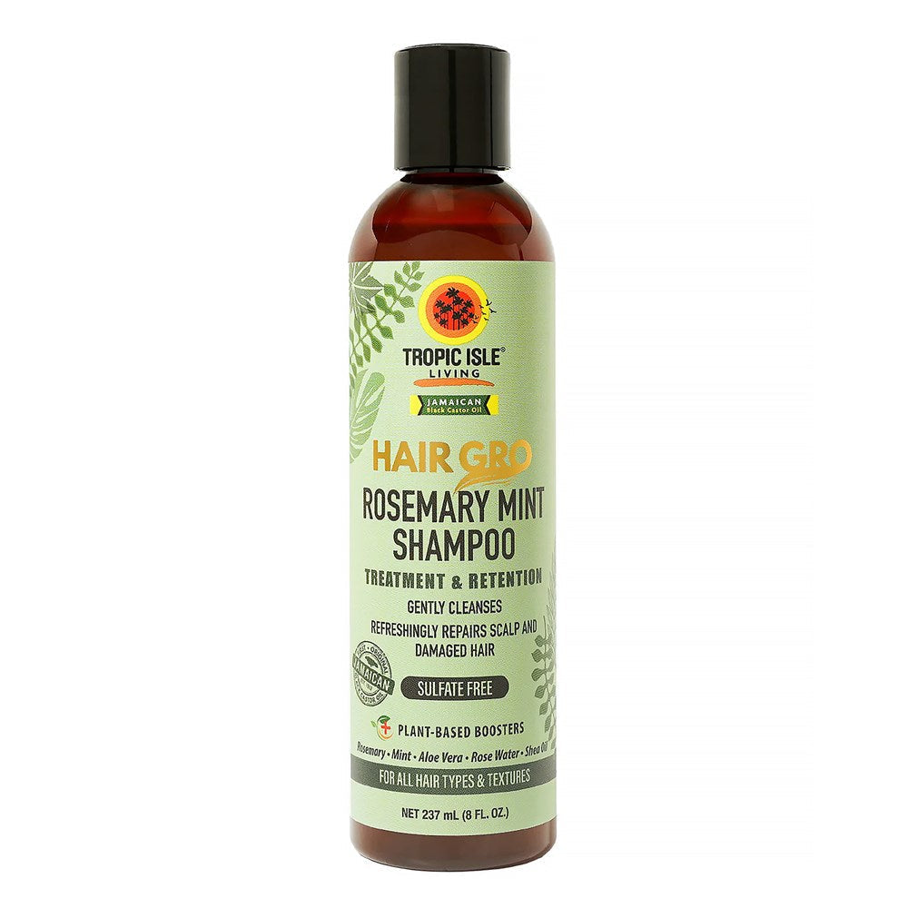 White Smoke TROPIC ISLE LIVING Jamaican Black Castor Oil Hair Gro Rosemary Mint Cleansing Moisturizing Shampoo (8oz)