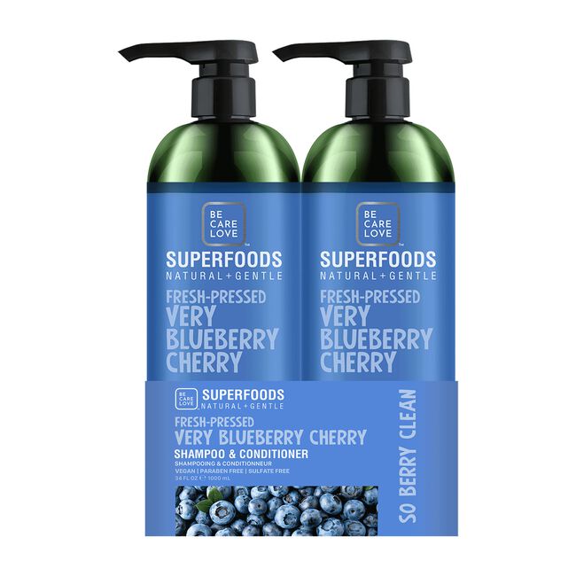 White Smoke Be Care Love Very Blueberry Cherry Shampoo & Conditioner Liter Duo