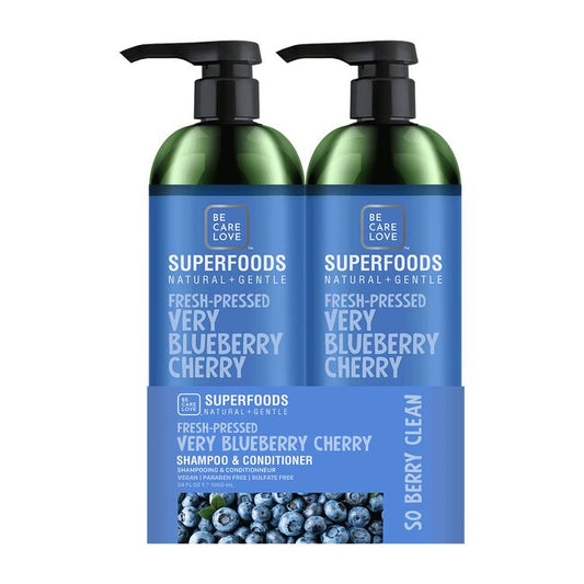 White Smoke Be Care Love Very Blueberry Cherry Shampoo & Conditioner Liter Duo