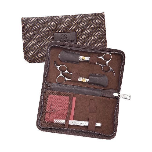 White Smoke Olivia Garden SilkCut Pro Case 5.75 Inch Left Handed