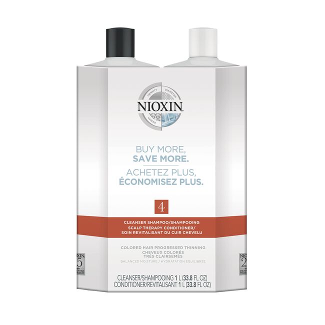 White Smoke Nioxin System 4 Cleanser & Scalp Therapy Liter Duo
