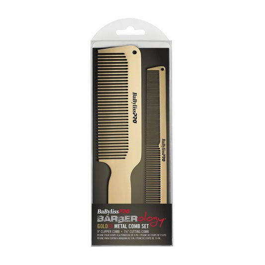 Dark Olive Green BaBylissPRO GoldFX Metal Combs 2-Pack