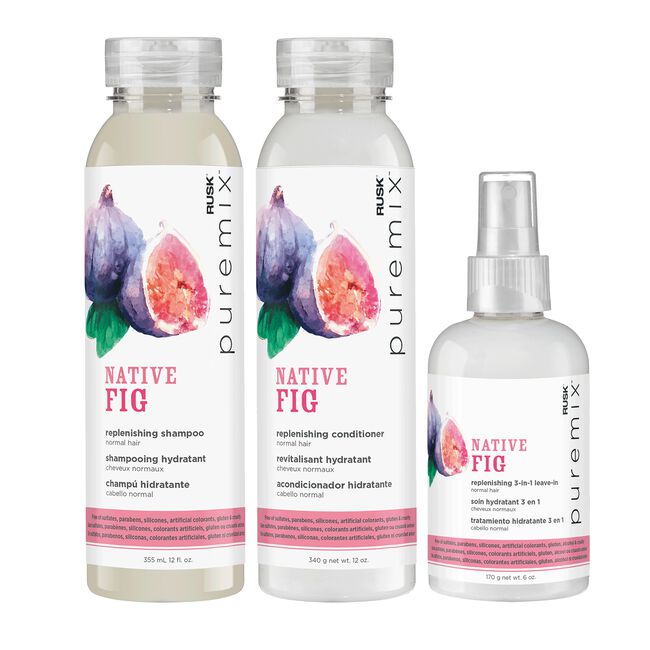 White Smoke Rusk PureMix Native Fig Shampoo, Conditioner, Leave-In