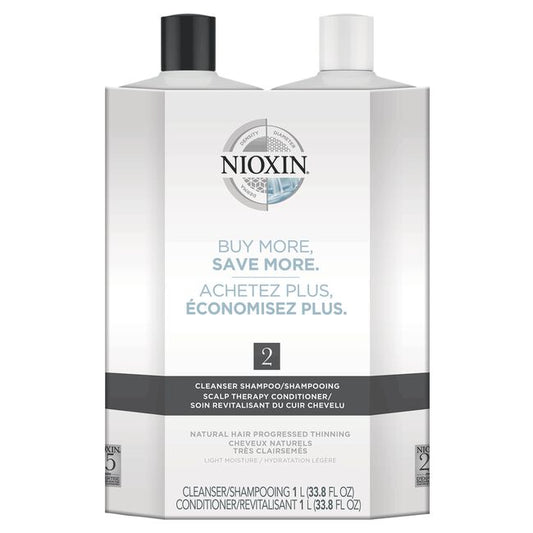 White Smoke Nioxin System 2 Cleanser, Scalp Therapy Litre Duo