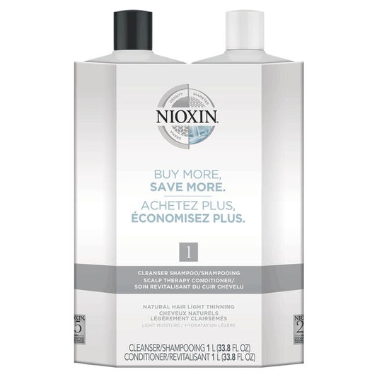 White Smoke Nioxin System 1 Cleanser, Scalp Therapy Litre Duo
