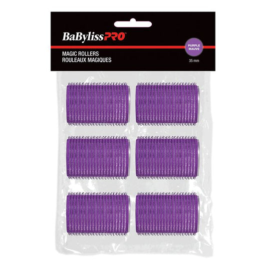 Black Dannyco Sundries BaByliss Pro Velcro Rollers 6 Pack - Purple