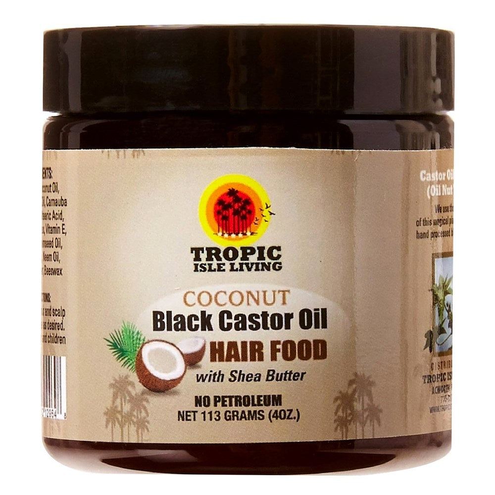 Black TROPIC ISLE LIVING Jamaican Black Castor Oil Hair Food [Coconut] (4oz)