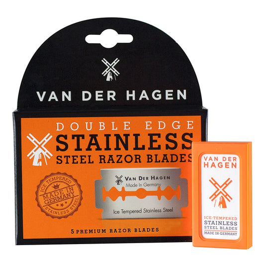 White Smoke VAN DER HAGEN  Ice Tempered Stainless Steel Razor Blades (5 Blades)