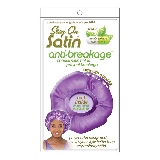 White Smoke STAY ON SATIN Anti breakage Satin Edge Bonnet Extra Large