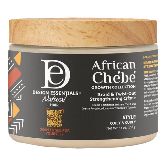 Dim Gray DESIGN ESSENTIALS African Chebe Braid &amp; Twist-Out Strengthening Cream (12oz)