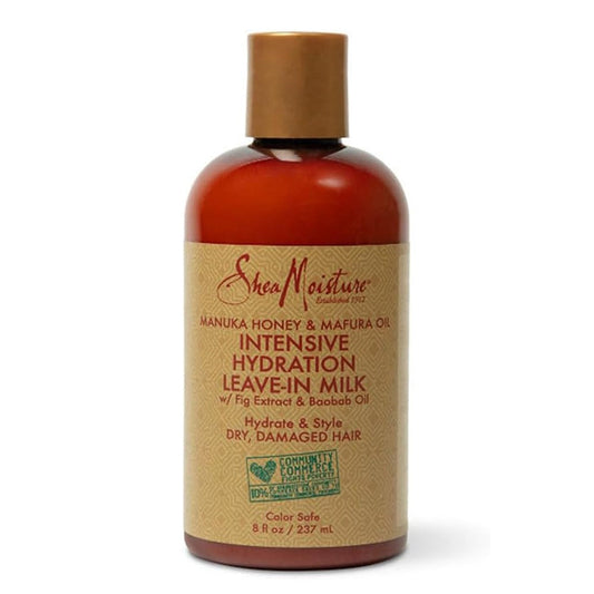 White Smoke SHEA MOISTURE Manuka Honey and Mafura Oil Intensive Hydration Leave in Milk (8oz)