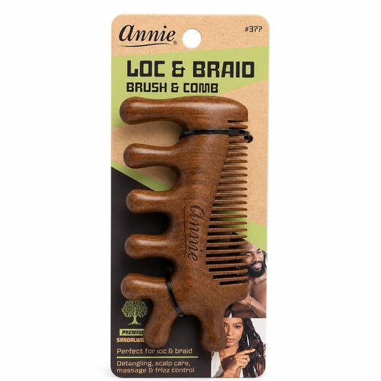 Saddle Brown ANNIE Loc &amp; Braid Massage Comb