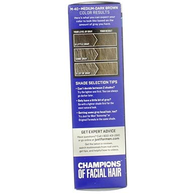 White Smoke JUST FOR MEN Brush-In Color Gel, Medium-Dark Brown M-40 1 ea