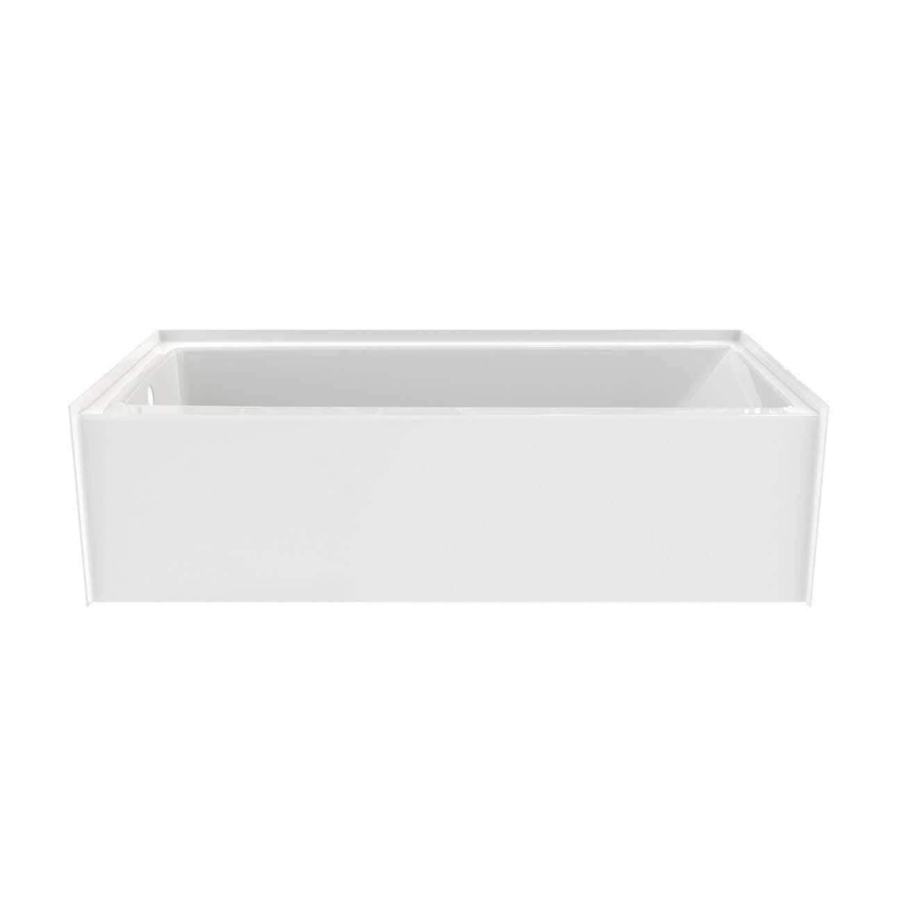 Lavender Prism 60 in. L x 32 in. W Acrylic Alcove Left-Hand Drain Bathtub, White