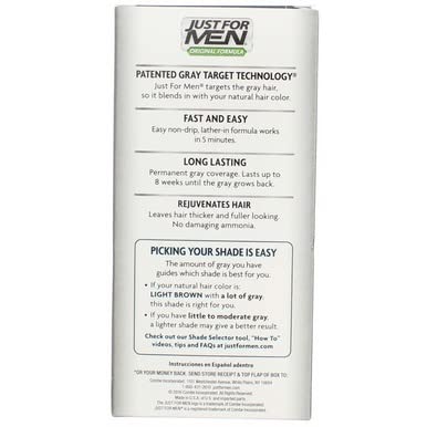 Light Gray Just For Men Original Formula Easy Lather-In Haircolor H-25 Light Brown Kit